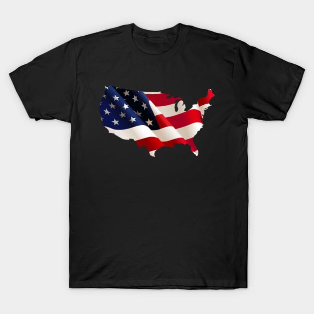 American Flag Maps T-Shirt by Goat Production